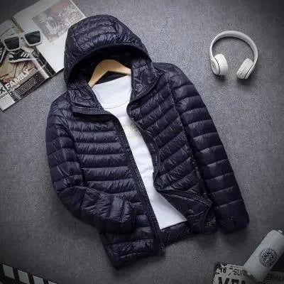 New Brand Autumn Winter Light Down Jacket Men's Fashion Hooded Short Ultra-thin Lightweight Youth Slim Coat Down Jackets 2022 - Bonnie Lassio