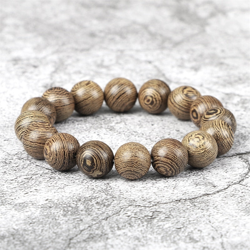 6/8/10/12mm Men Vintage Bracelet Original Wooden Beads Meditation Prayer Buddha Stretch Bracelets&Bangle Women Yoga Jewelry Gift - Bonnie Lassio