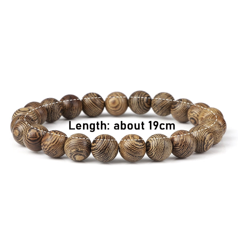 6/8/10/12mm Men Vintage Bracelet Original Wooden Beads Meditation Prayer Buddha Stretch Bracelets&Bangle Women Yoga Jewelry Gift - Bonnie Lassio