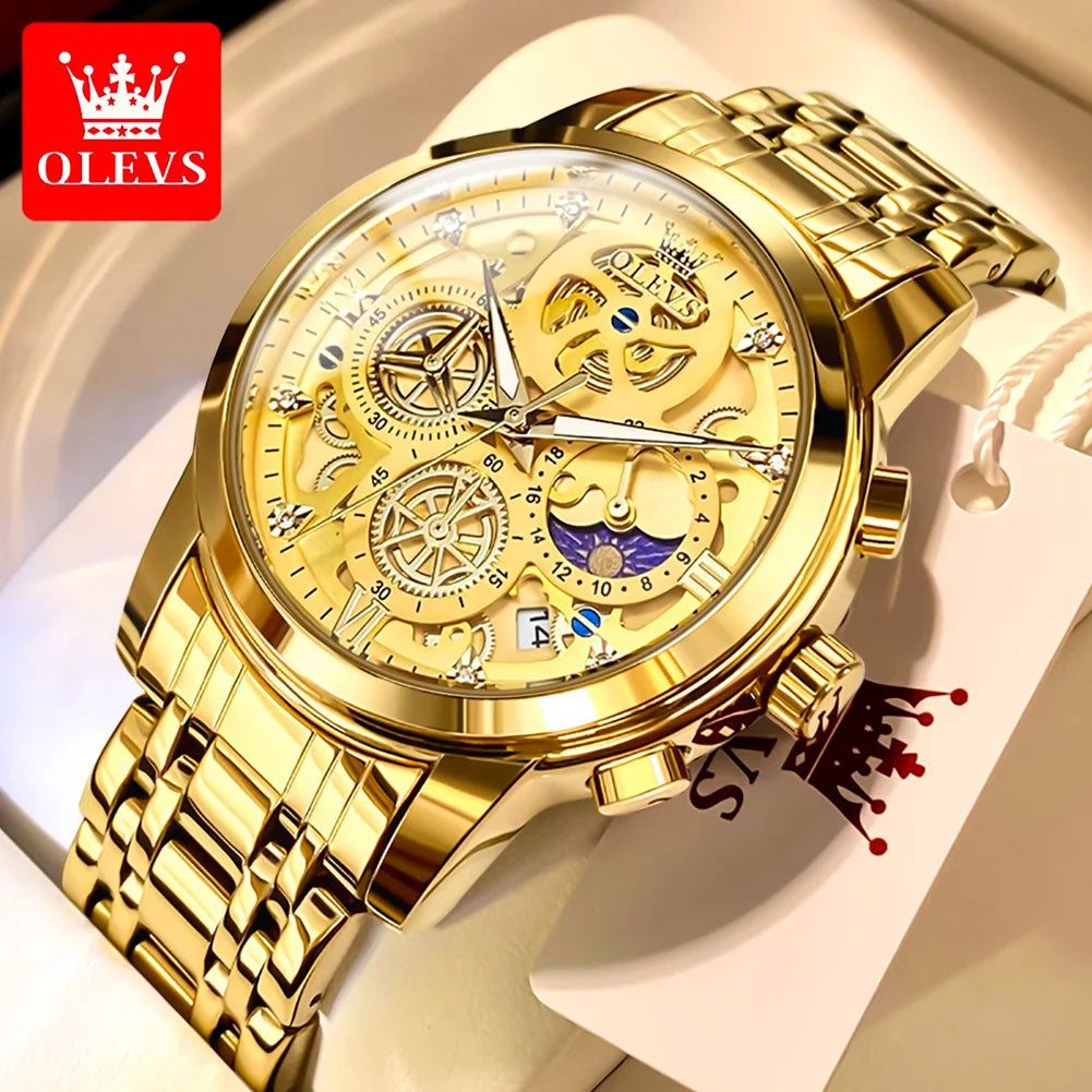 OLEVS Original Brand Luxury Men's watches Fashion Quartz Watch Design Stainless Steel Strap - Bonnie Lassio