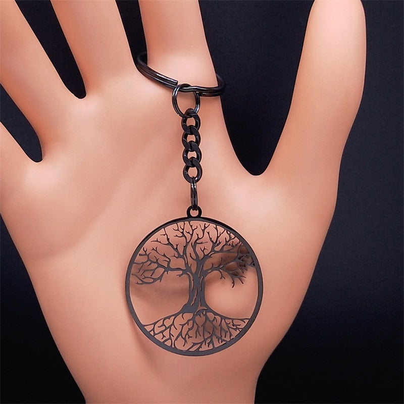 Aesthetic Tree of Life Chain Necklace for Women Men Stainless Steel Silver Colour - Bonnie Lassio