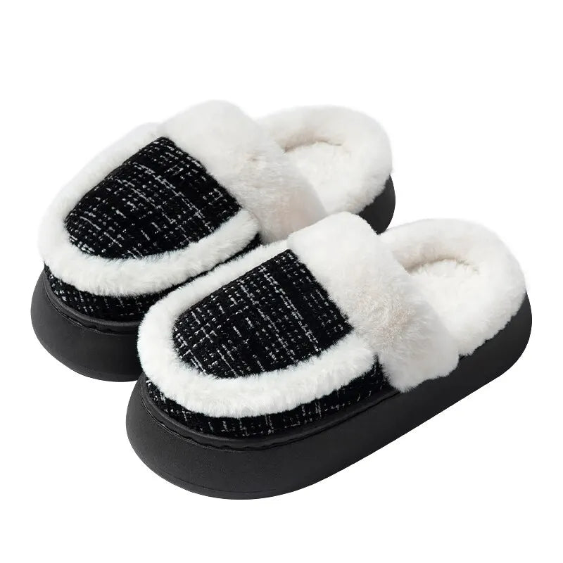 Women Warm Cushioned Slippers for Indoor Outdoor Fluffy Slides with Memory Foam - Bonnie Lassio