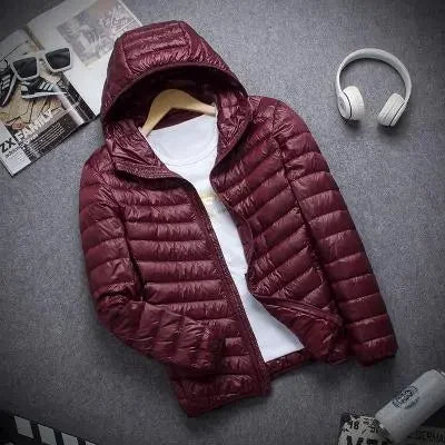 New Brand Autumn Winter Light Down Jacket Men's Fashion Hooded Short Ultra-thin Lightweight Youth Slim Coat Down Jackets 2022 - Bonnie Lassio