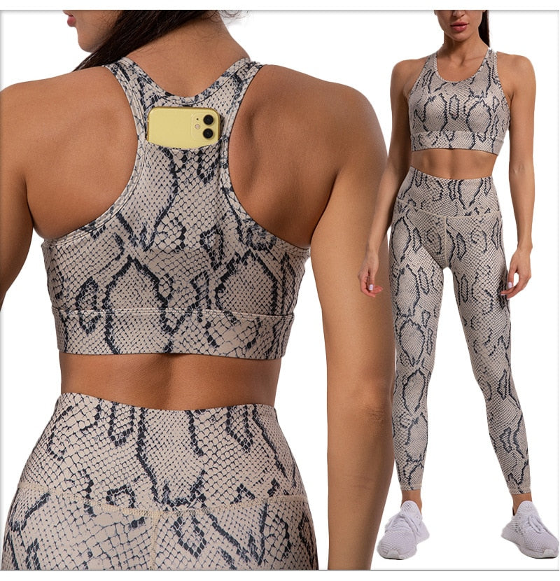 Leopard Print Yoga Set Women Clothing Free Shipping Quick Dry Women's Fitness Pants Sets Woman Outfits Women’s Gym Pants Suit - Bonnie Lassio