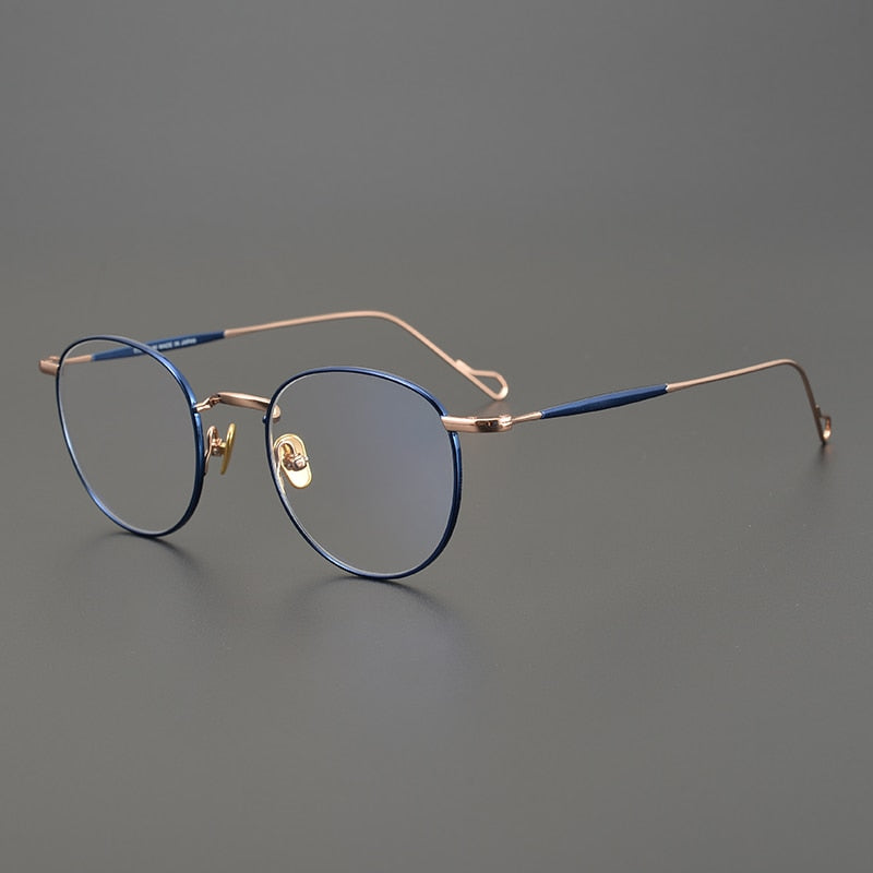 Japanese Handmade Retro Pure Titanium Eyeglasses Men Women Reading Glasses Frame Round Thin Myopia Eyewear Prescription Lens - Bonnie Lassio