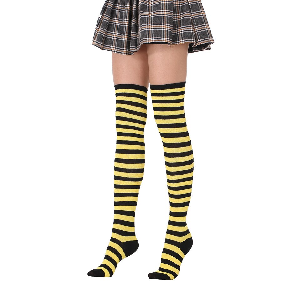 Long Tube Ladies Japanese Blue and White Striped Over-knee Socks Thigh High - Bonnie Lassio