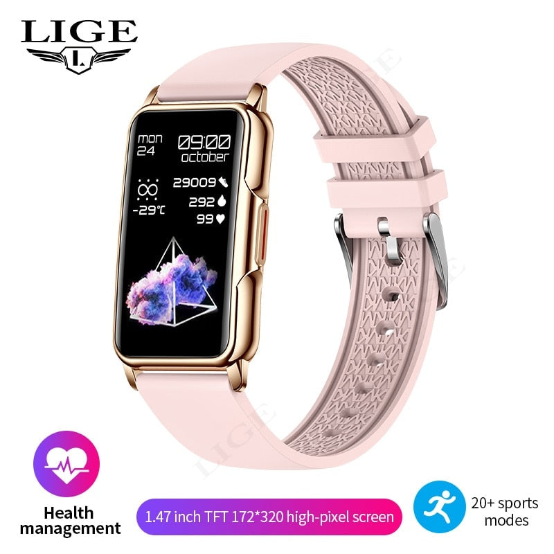 LIGE Womens Smart Fitness Tracker Sports Full Touch Screen Bluetooth Call IP67 Waterproof For Android - Bonnie Lassio