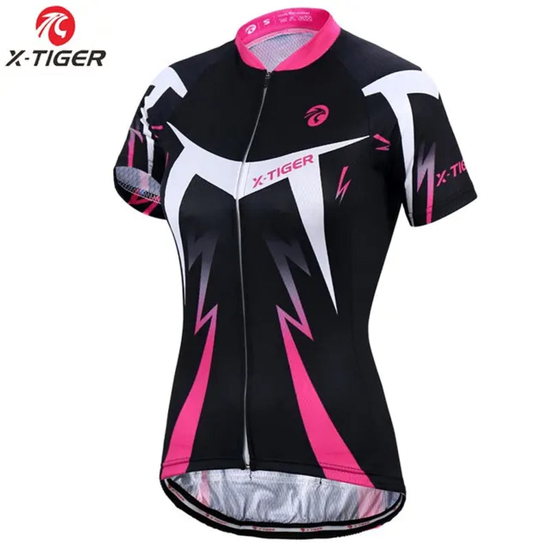 Womens Cycling Jersey Summer Anti-Uv Cycling Bicycle Clothing Quick-Dry Mountain Female Bike Clothes Short Jersey