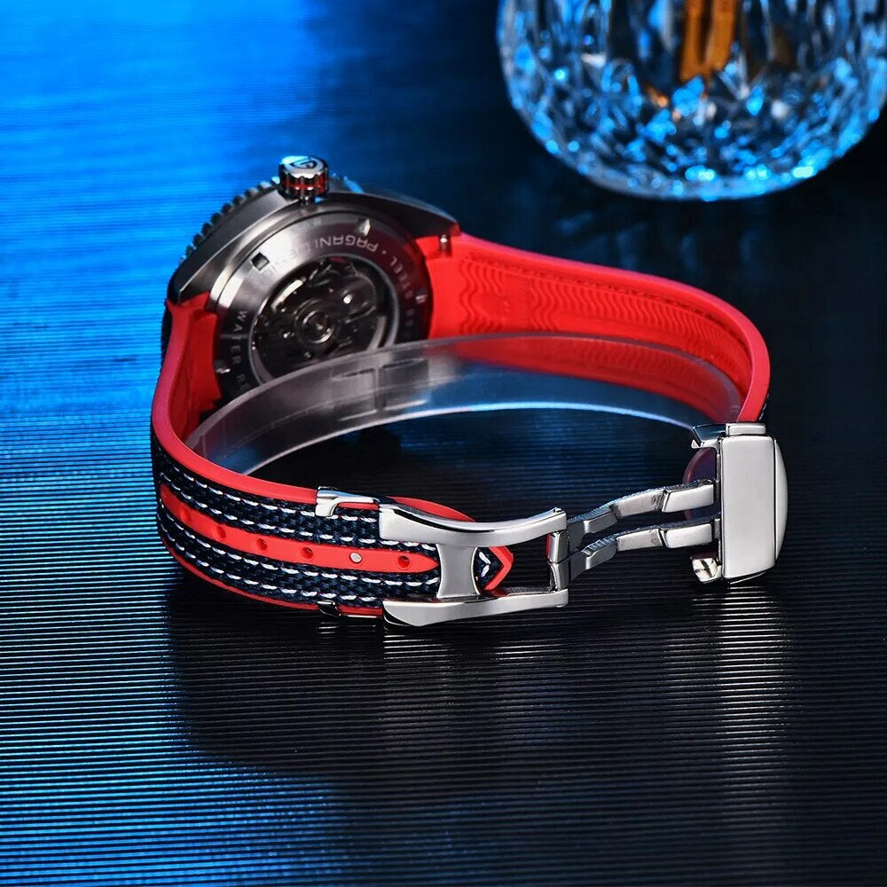 Mens Automatic Watch Sapphire Glass Mechanical Stainless Steel 100M Waterproof