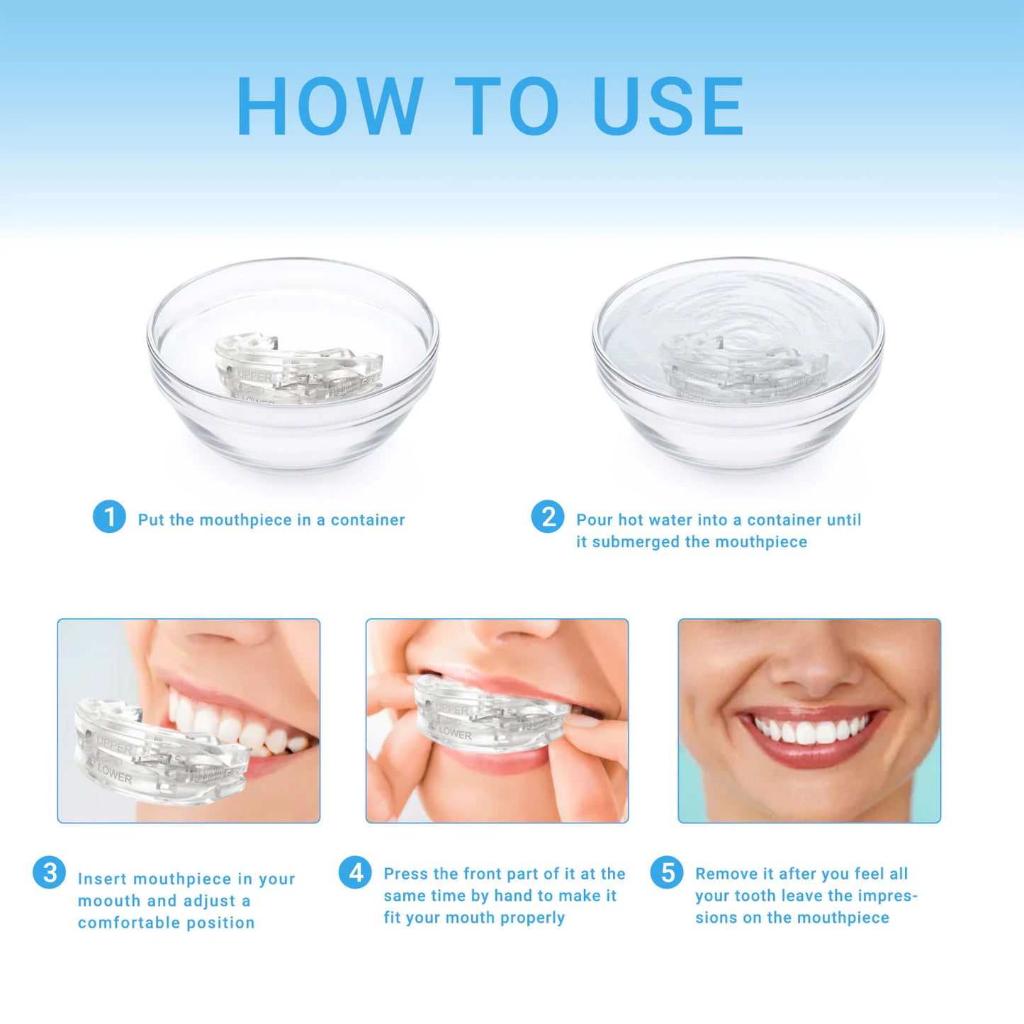 Anti Snoring Apnea Bruxism Mouth Guard Improve Sleeping 