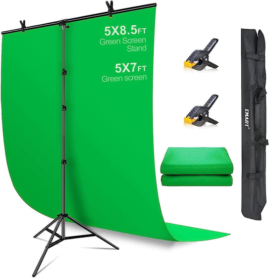 Green Screen Background Kit with Stand and T-Shape Backdrop Support for Photography