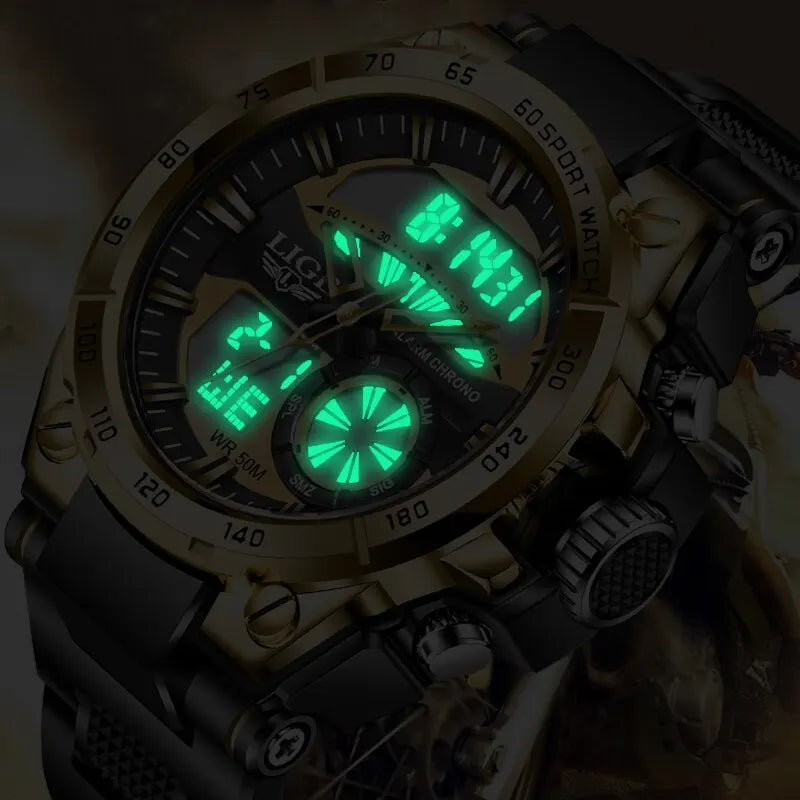 Luxury Dual Display Men's Chronograph Watch with Quartz Movement