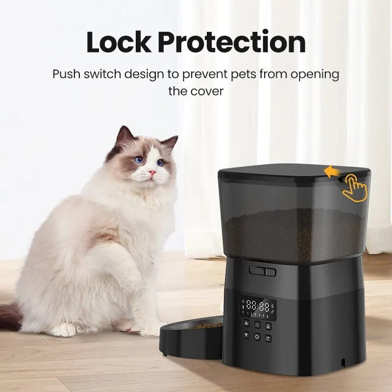 Automatic Pet Feeder Button Version Cat Food Dispenser Smart Control