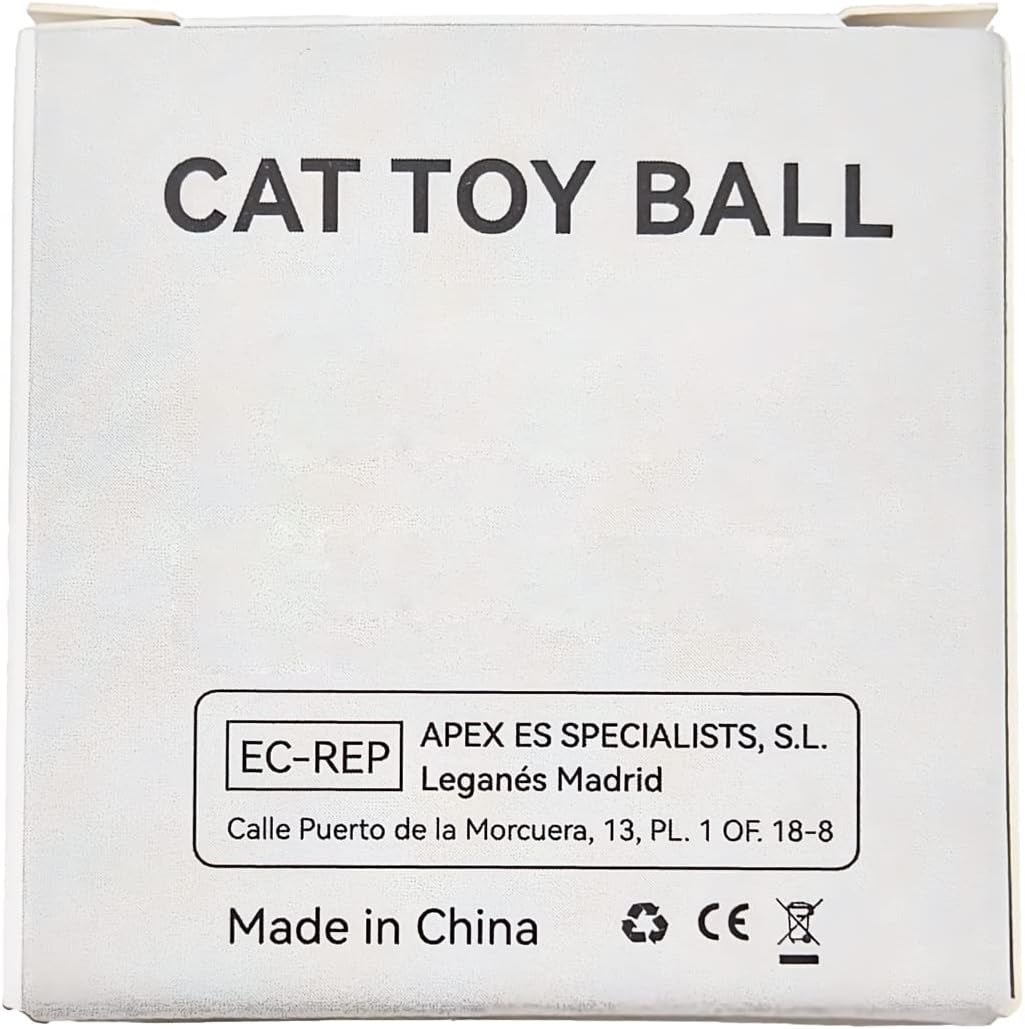 Cat Toy Electric Cat Ball with LED Light Automatic 360 Degree Rollball Interactive Cat Toy USB Rechargeable for Cats (Blue)