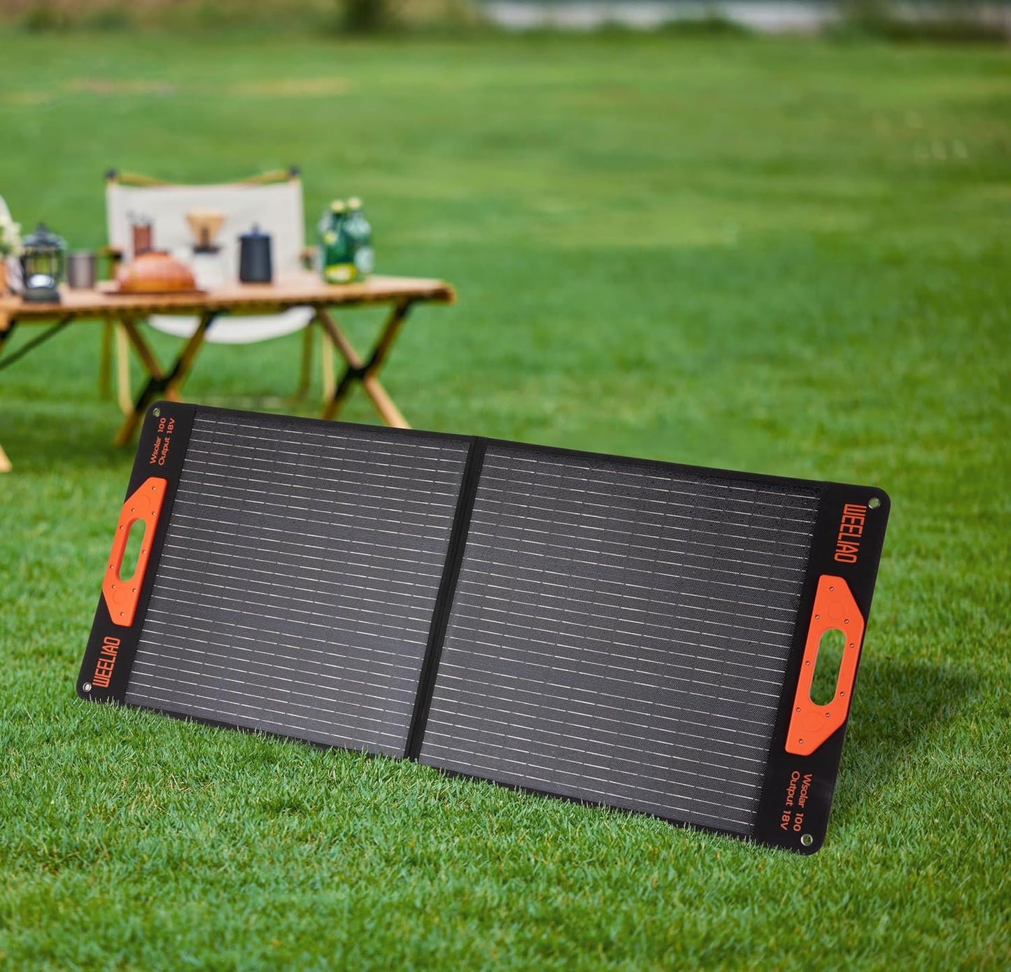 Professional title: ```Lightweight 18V 100W Foldable Monocrystalline Solar Panel with 10 Connectors for Power Station, Laptop, Phone, and Solar Generator```