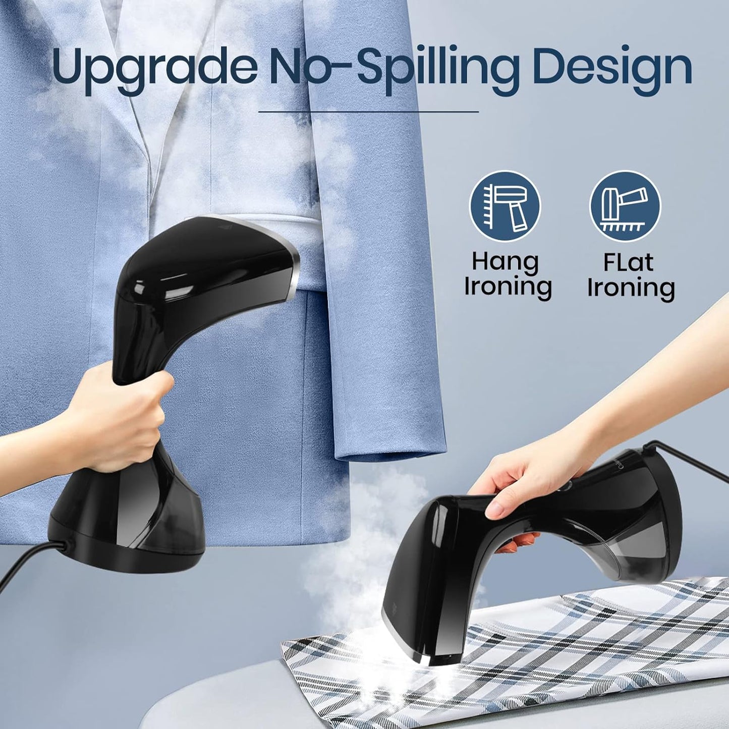 1500W Handheld Garment Steamer with 3 Steam Settings Vertical Design