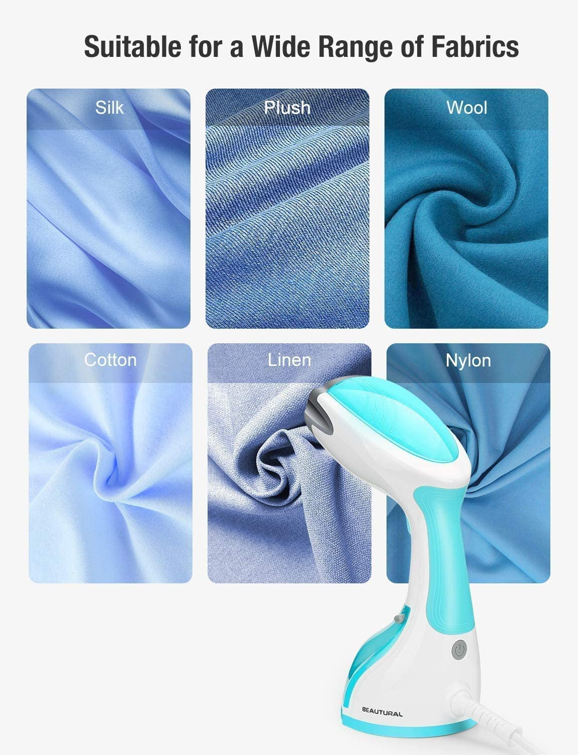 Portable Handheld Clothes Steamer with Fast Heat-Up and Auto-Off Feature