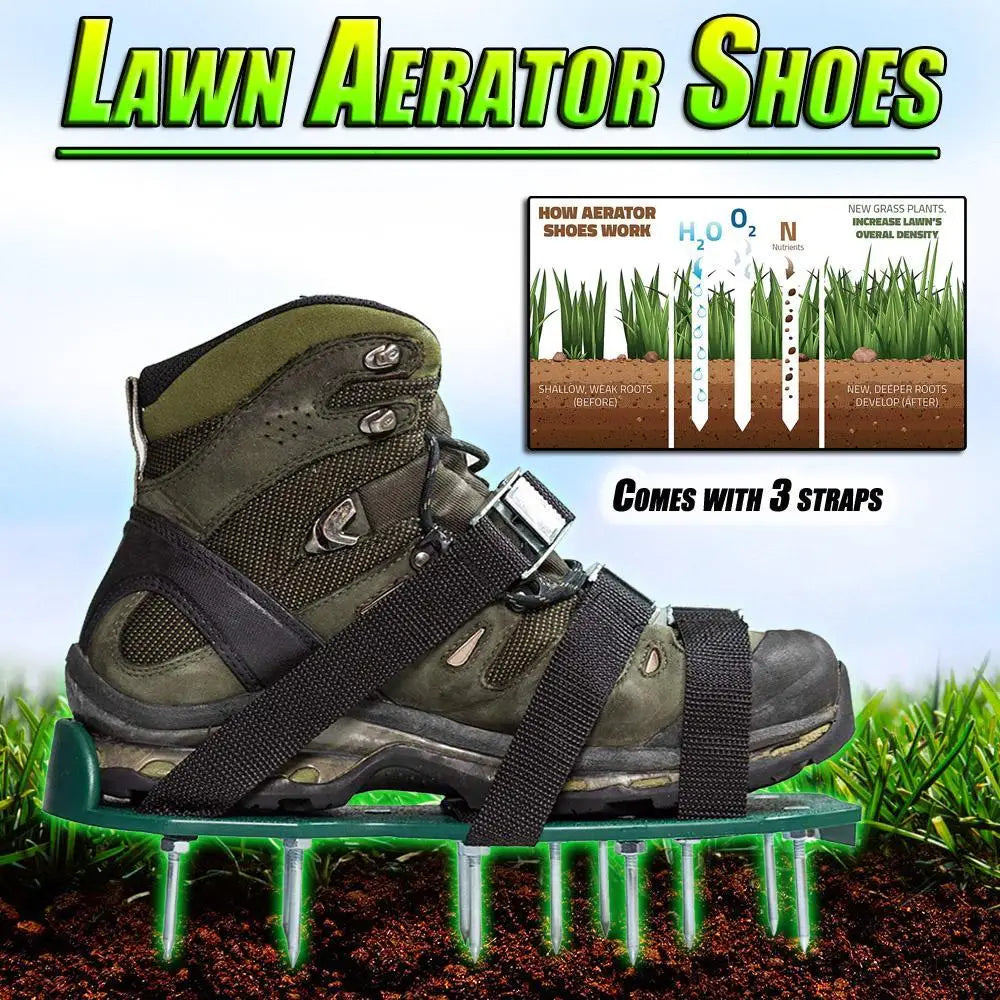 Professional Grade Lawn Aerator Sandals - Enhance Your Gardening Experience with Spiked Nail Shoes for Yard and Garden Maintenance