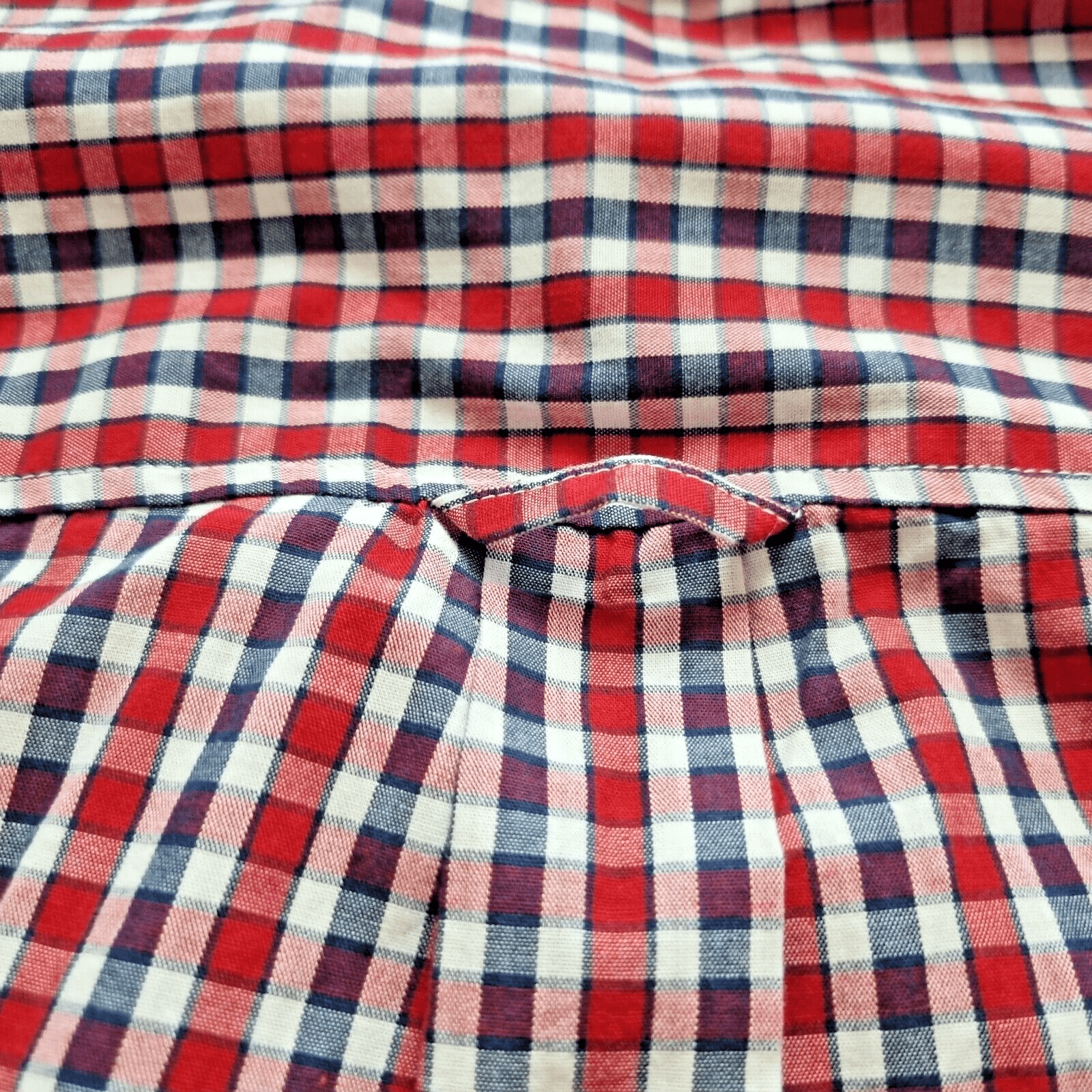 Ben Sherman Mens Shirt Long Sleeve Button Up Checked Blue Red White Excellent - Bonnie Lassio