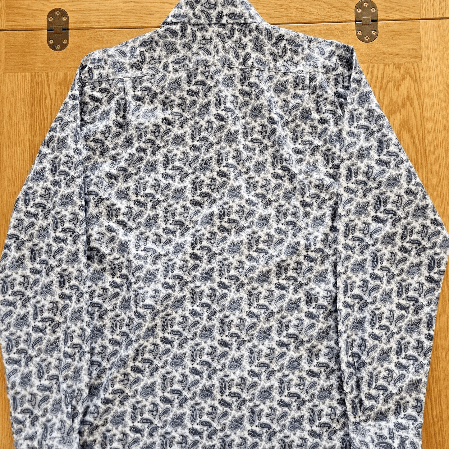 Duchamp Shirt Mens  Blue Floral Paisley Print Single Cuff