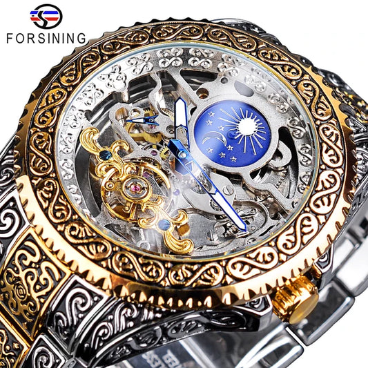 Men's Luxury Tourbillon Mechanical Wristwatch with Automatic Movement and Waterproof Design