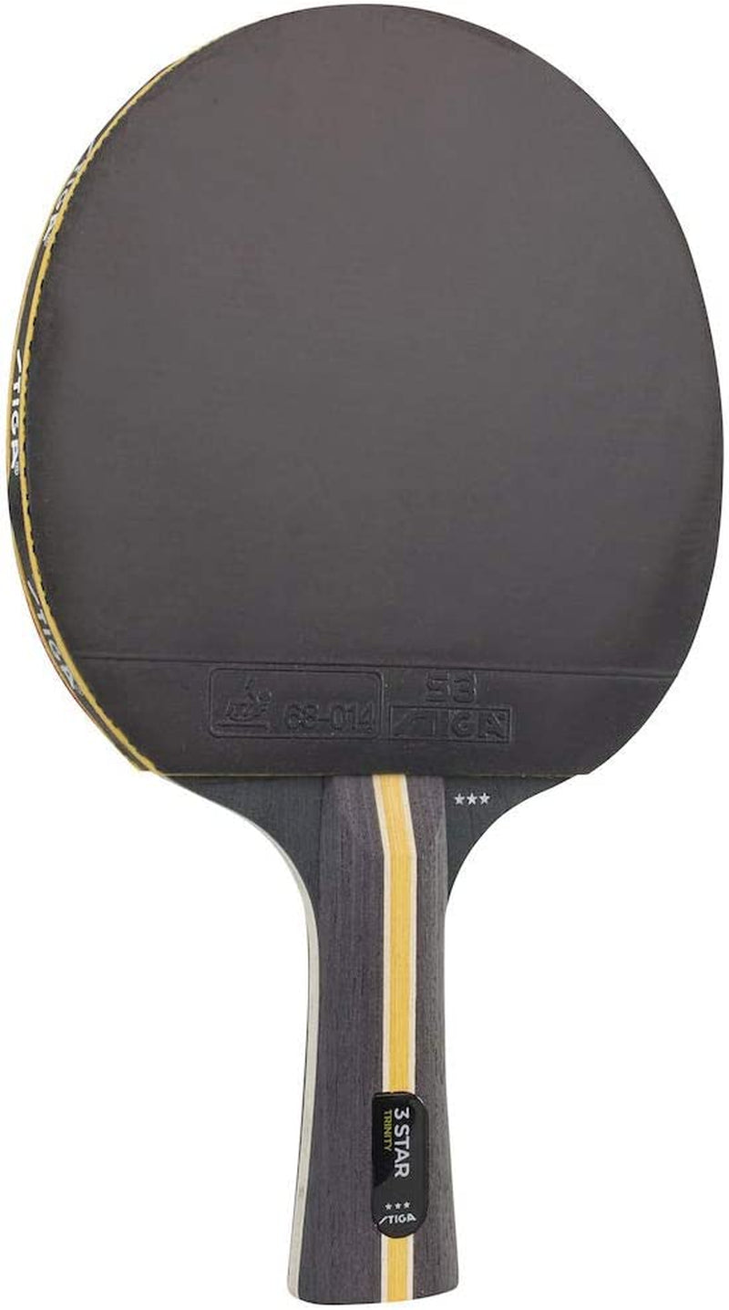 Professional title: " Trinity 3-Star Table Tennis Racket in Black and Red"