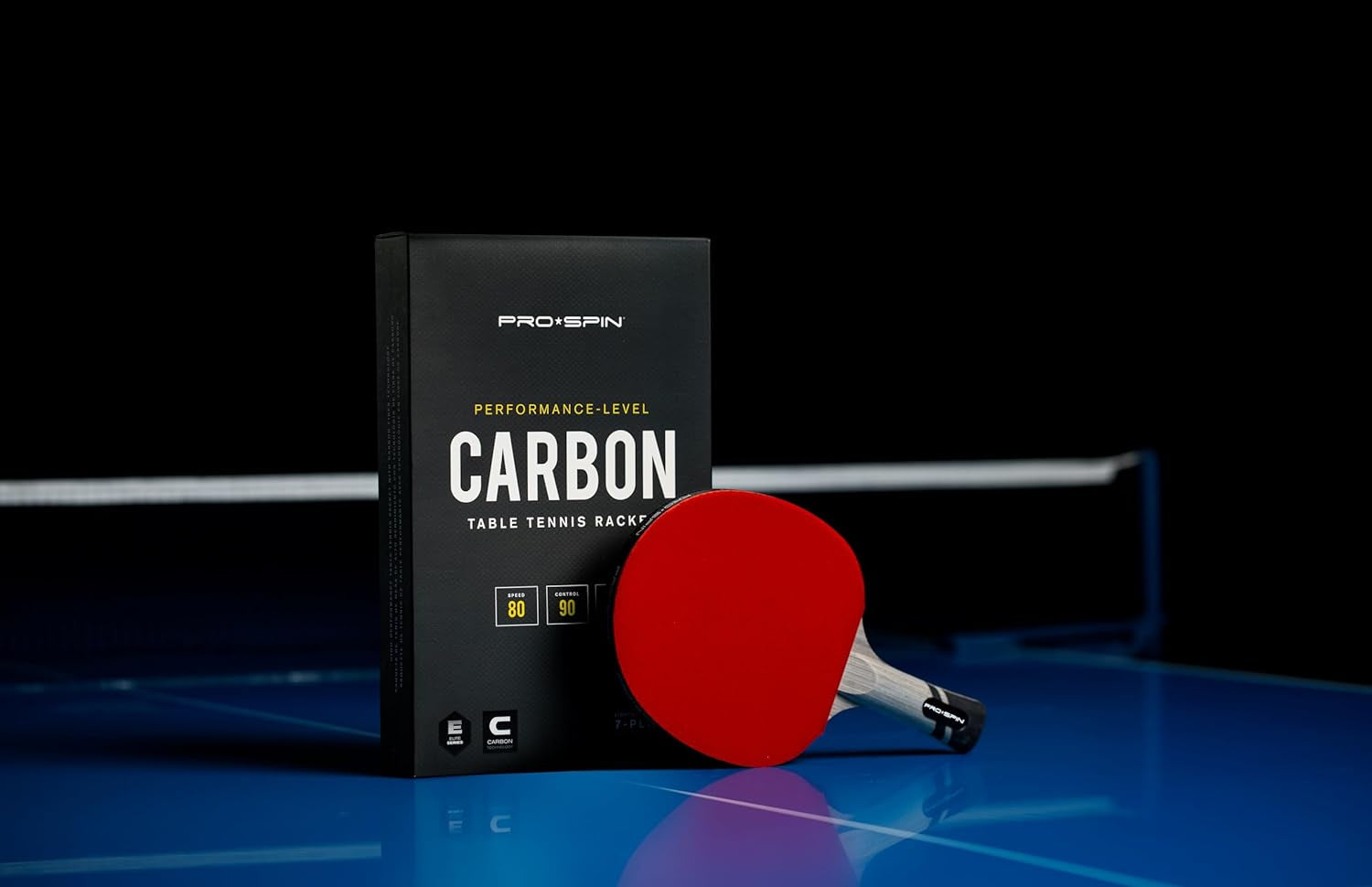 Professional Table Tennis Bat with Advanced Carbon Fibre Technology for Enhanced Control, Spin, and Power | High-Performance Ping Pong Paddle | Includes Premium Rubber Protector