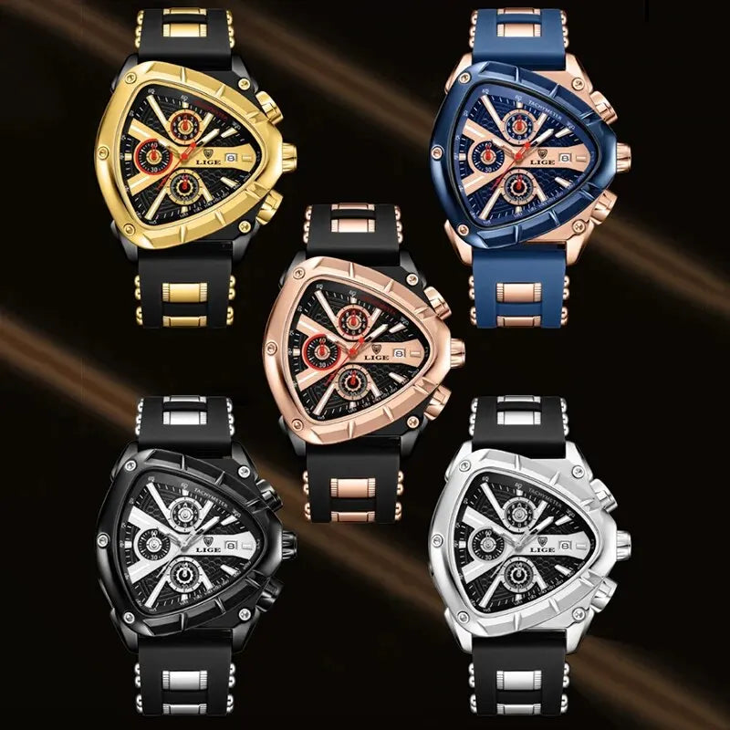 Men's Luxury Waterproof Sport Quartz Watch with Big Dial and Business Design, Includes Gift Box