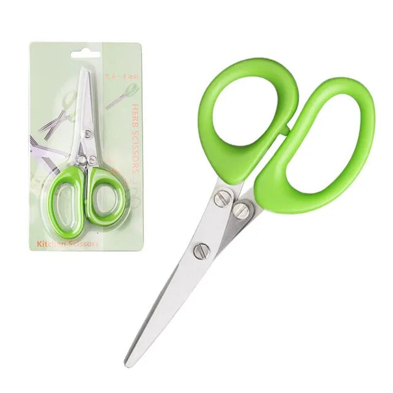 Multi-Layered Stainless Steel Kitchen Scissors: Versatile Vegetable Cutter for Scallions, Herbs, Laver, Spices, and More - Essential Cooking Tool and Kitchen Accessory