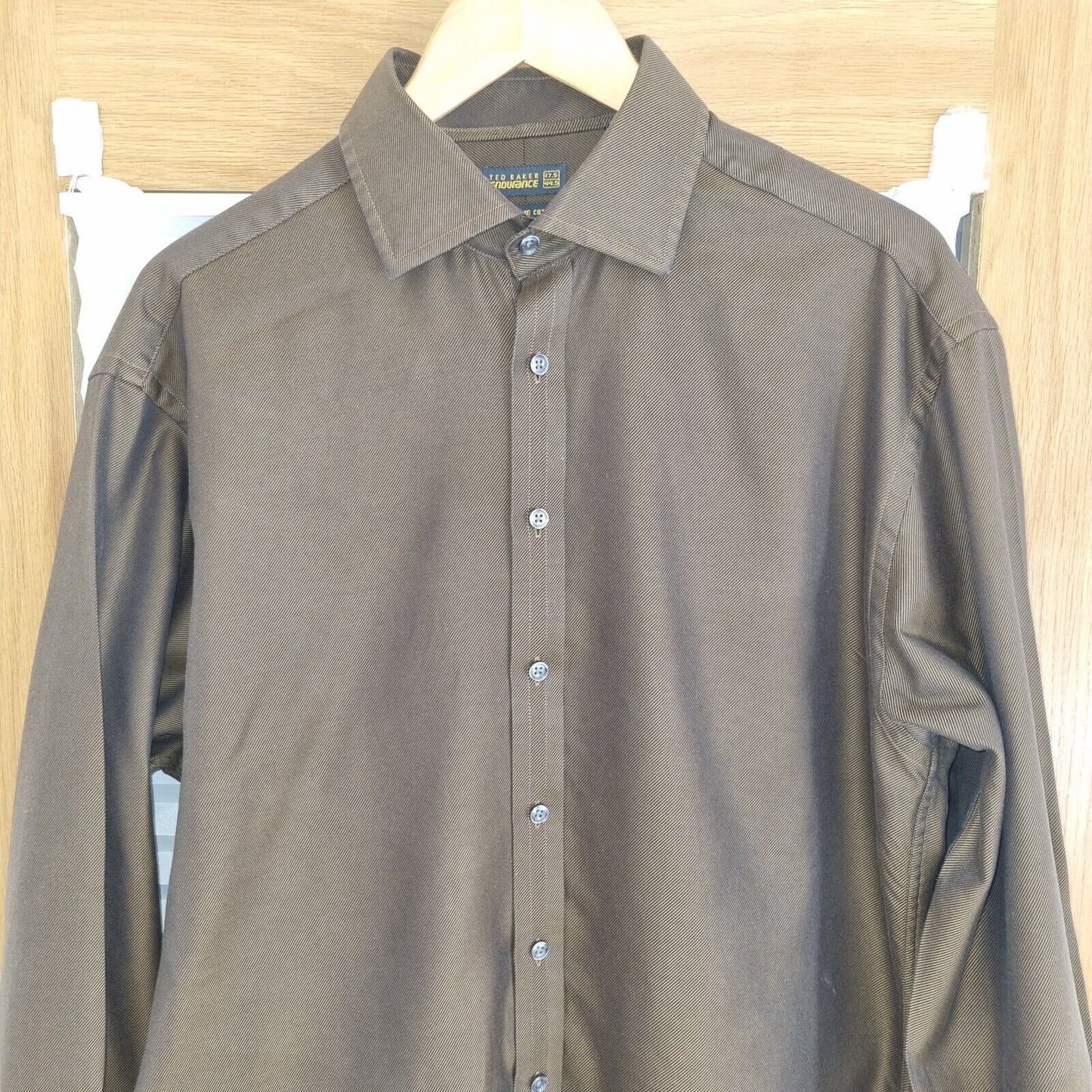 Mens Shirt Ted Baker Brown Button Up - Bonnie Lassio