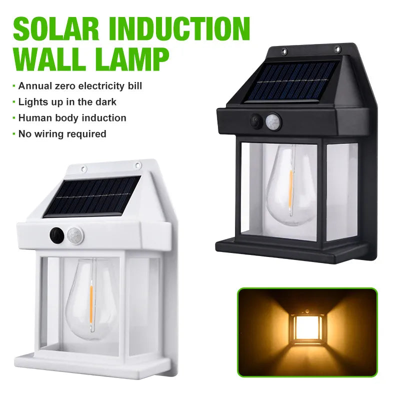 Solar Wall Lamp Outdoor Waterproof Intelligent Induction Tungsten Filament Lamp