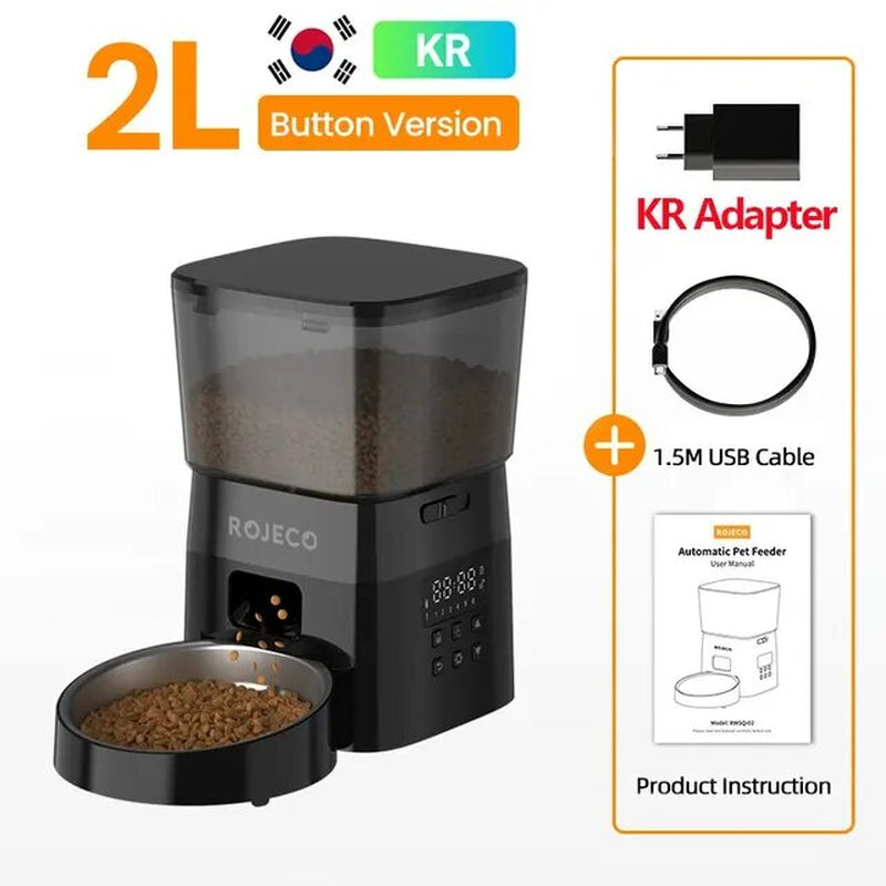 Automatic Pet Feeder Button Version Cat Food Dispenser Smart Control