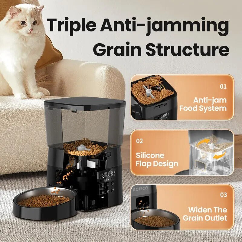 Automatic Pet Feeder Button Version Cat Food Dispenser Smart Control