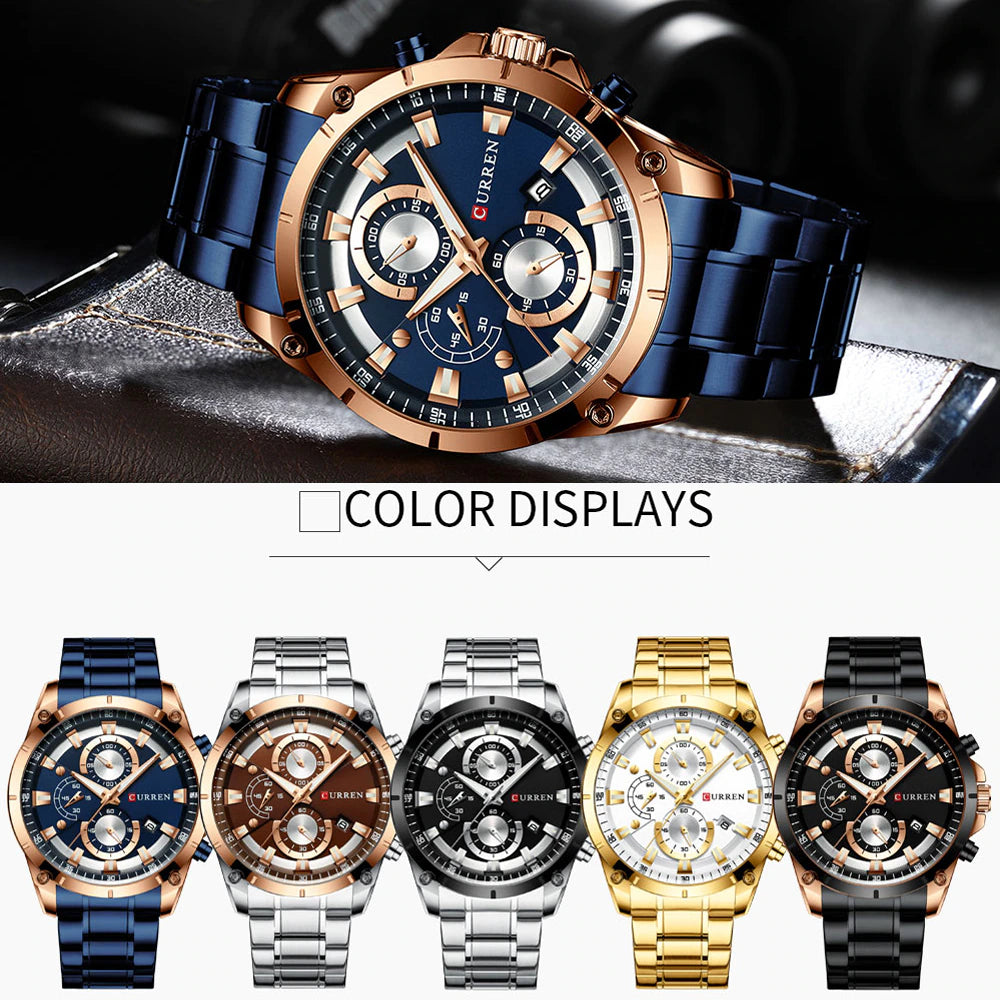 Men's Business Automatic Date Watch Waterproof 