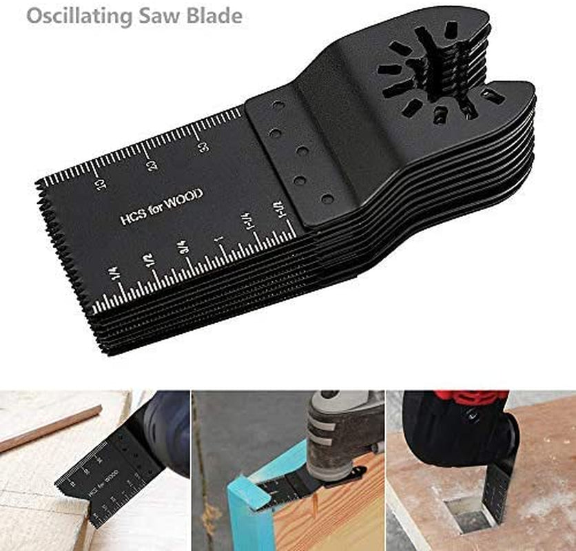 Professional title: "50-Piece Universal Oscillating Quick Release Saw Blades Set for Multitool - Compatible with Bosch, Craftsman, Dewalt, Dremel, FEIN, Ridgid, TCH, Makita, and Milwaukee"