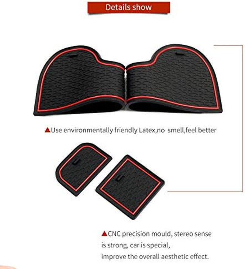 Professional title: " 12-Piece Set Car Accessories for VW Polo 2018-2023 - Premium Groove Mats Liners in Red"