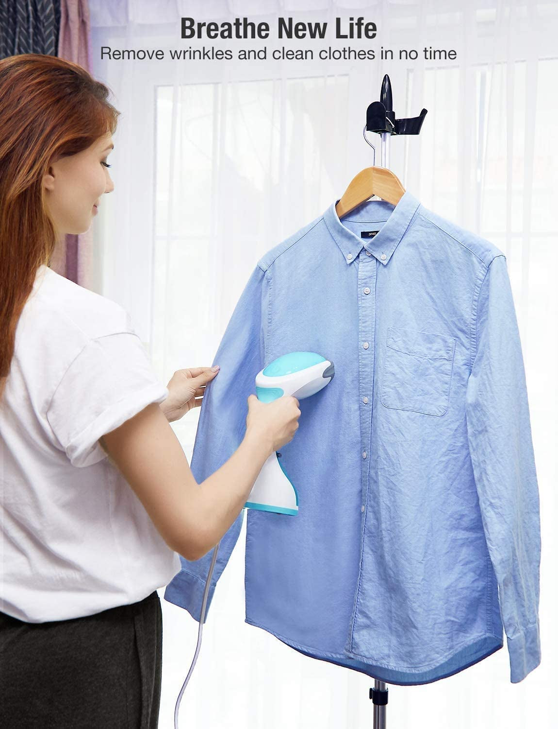 Portable Handheld Clothes Steamer with Fast Heat-Up and Auto-Off Feature