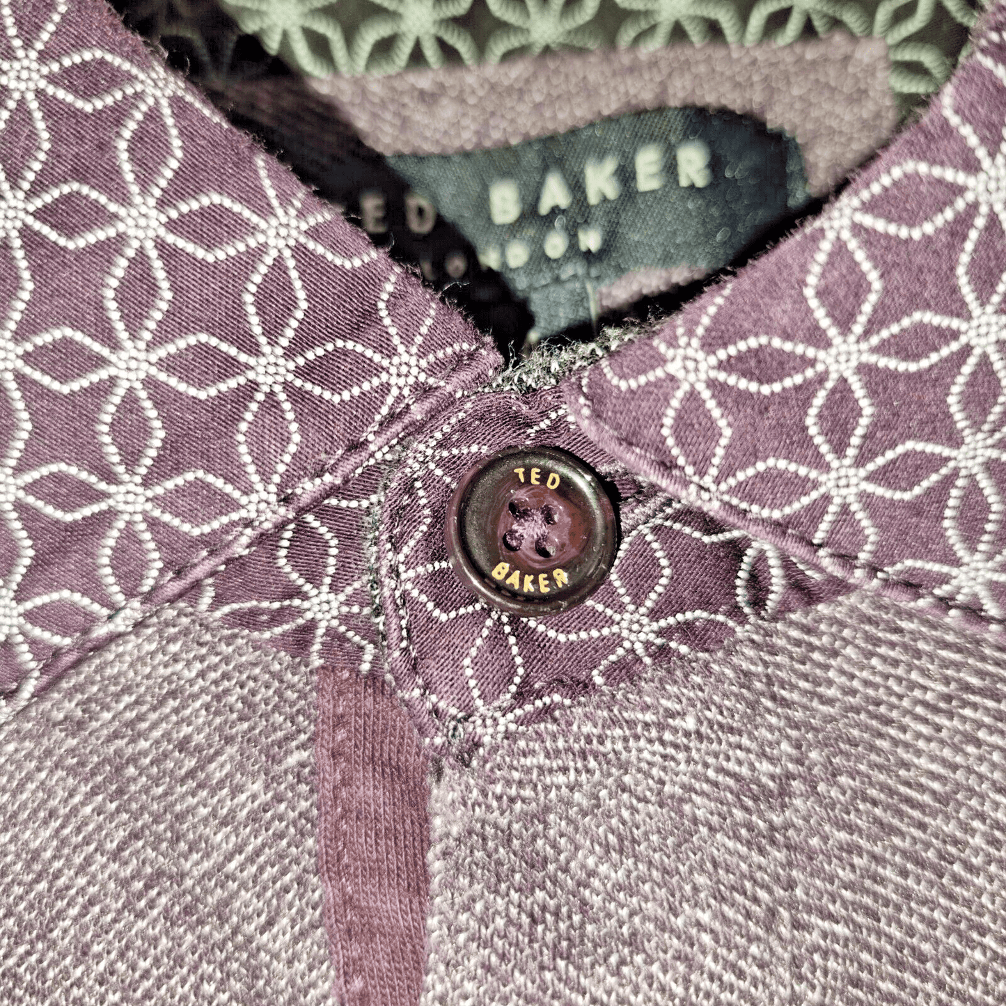 Ted Baker Mens Size 4 UK L Purple Polo T Shirt Top Button Down Collar Pocket - Bonnie Lassio