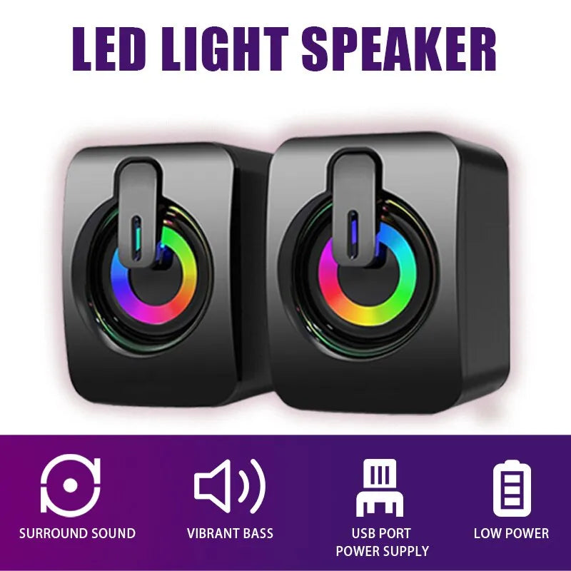 PC Speakers HIFI 3D Sound & Microphone With LED Lights