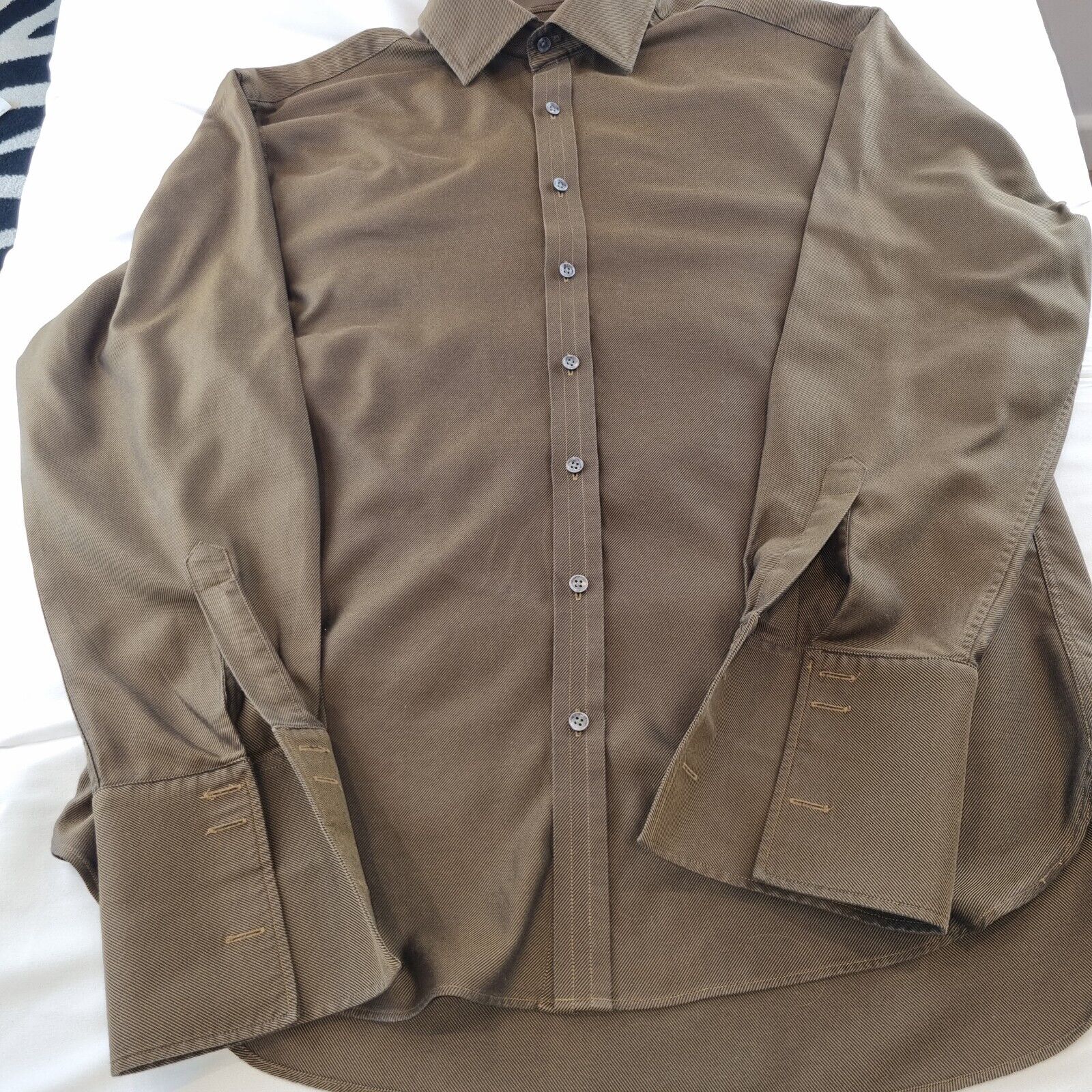 Mens Shirt Ted Baker Brown Button Up - Bonnie Lassio