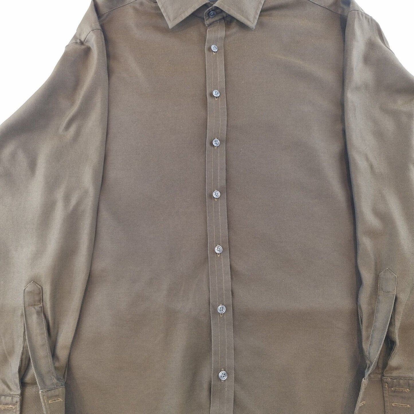 Mens Shirt Ted Baker Brown Button Up - Bonnie Lassio