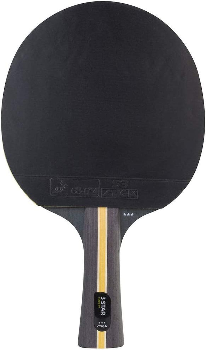 Professional title: " Trinity 3-Star Table Tennis Racket in Black and Red"