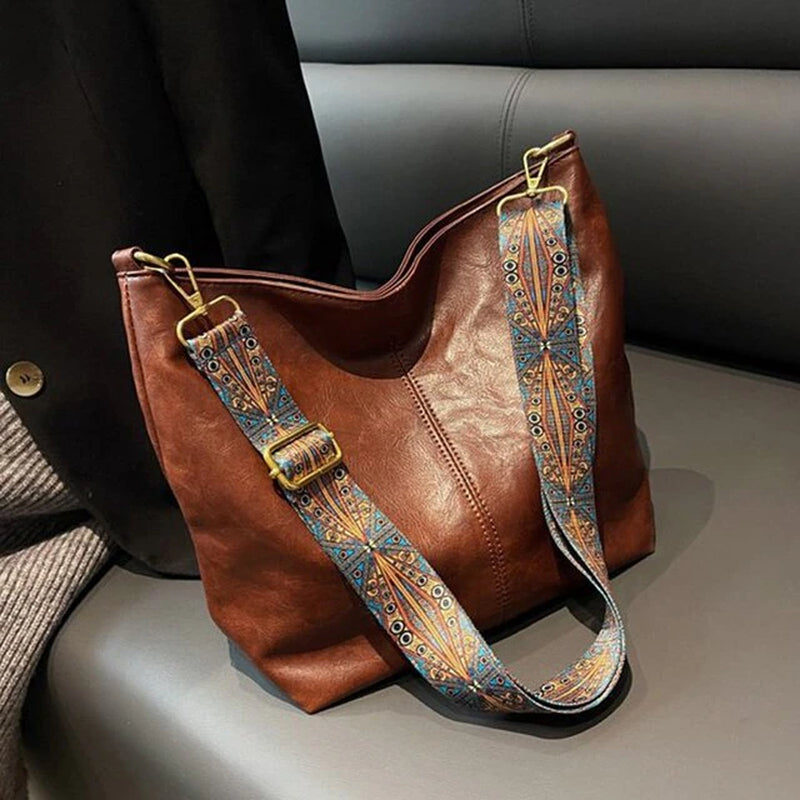 Vintage PU Leather Shoulder Crossbody Handbag