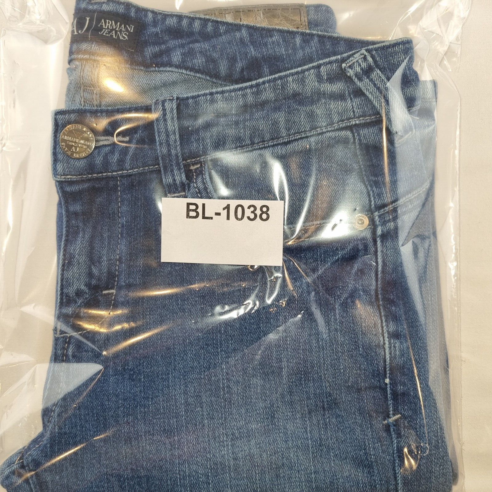 WOMENS ARMANI JEANS SIZE UK BLUE DENIM MID RISE TROUSERS - Bonnie Lassio