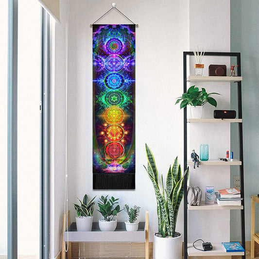 Seven Chakra Decorative Wall Hanging Tapestry Bohemia Tarot Phase Tassel Tapestry Boho Art Tapestries For Bedroom  Office Decor - Bonnie Lassio