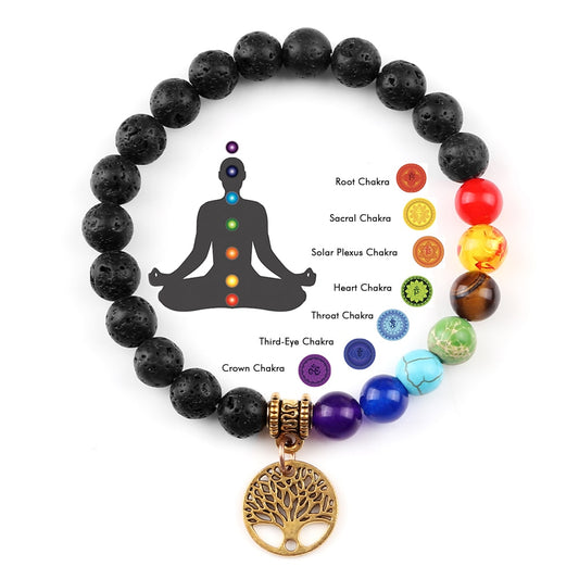 Hot 7 Chakra Life Tree Bracelets Natural Stone Reiki Healing Engry Beads Bangles Women Men Yoga Bracelet Meditation Jewelry Gift - Bonnie Lassio