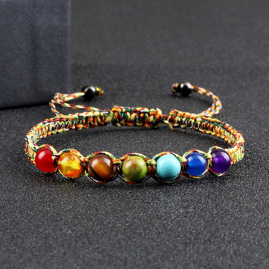 7 Chakra Braided Natural Stone Bracelet Healing Bangles Jewelry - Bonnie Lassio