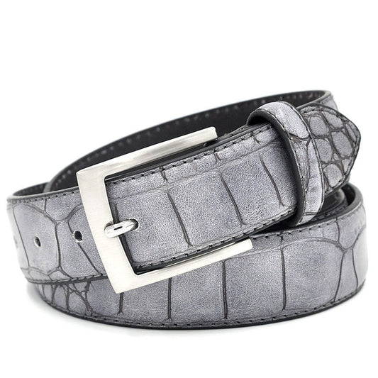 Mens Fashion Waist Belts Faux Crocodile Pattern With Split Leather Luxury Male Designer Belt Accessories Factory Price - Bonnie Lassio