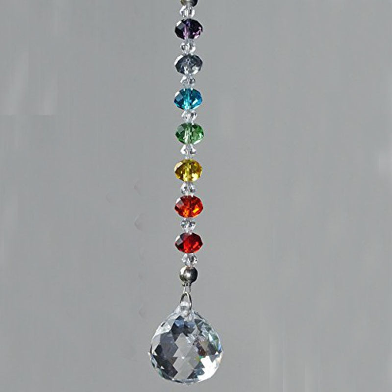 Crystal Prism Ball Chakra Colors Rondelle Beads  Rainbow healing - Bonnie Lassio