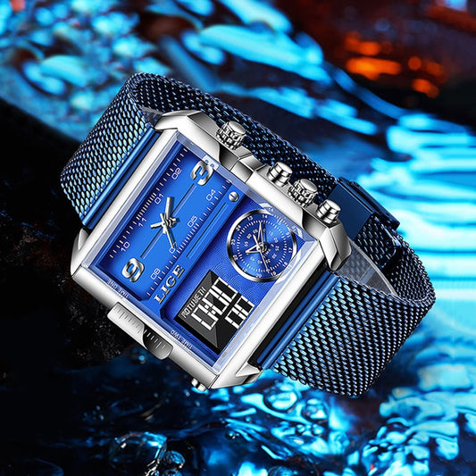 Digital Sports Watches  Quartz Wristwatch Fashion Square Waterproof Electronic Digital Clock - Bonnie Lassio